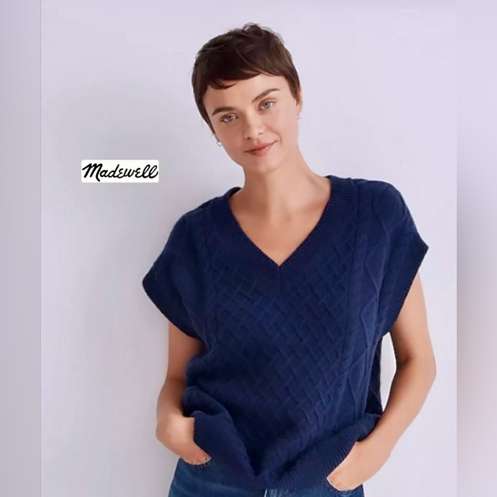 Madewell Navy V-Neck Sweater